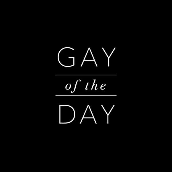 Cover art for Gay of the Day. Profiling notable LGBT people from history.