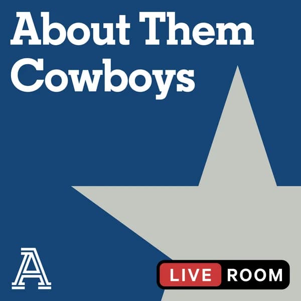 Cover art for About Them Cowboys: a show about the Dallas Cowboys