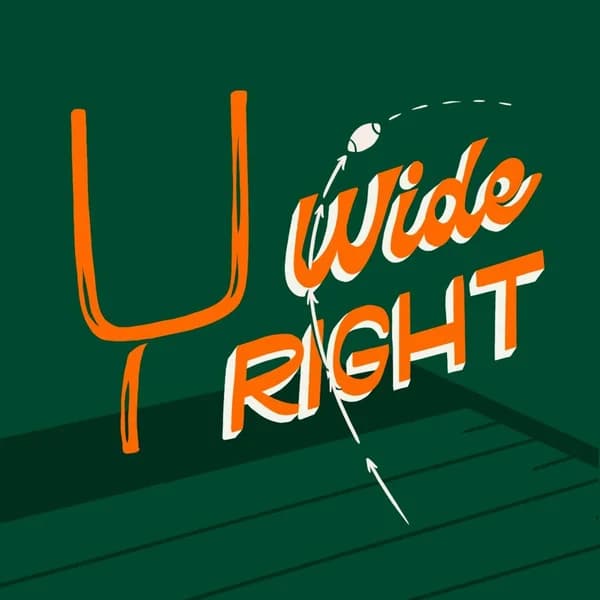 Cover art for Wide Right: A show about the Miami Hurricanes